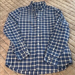 VV Men's Blue Plaid Button-Down Shirt